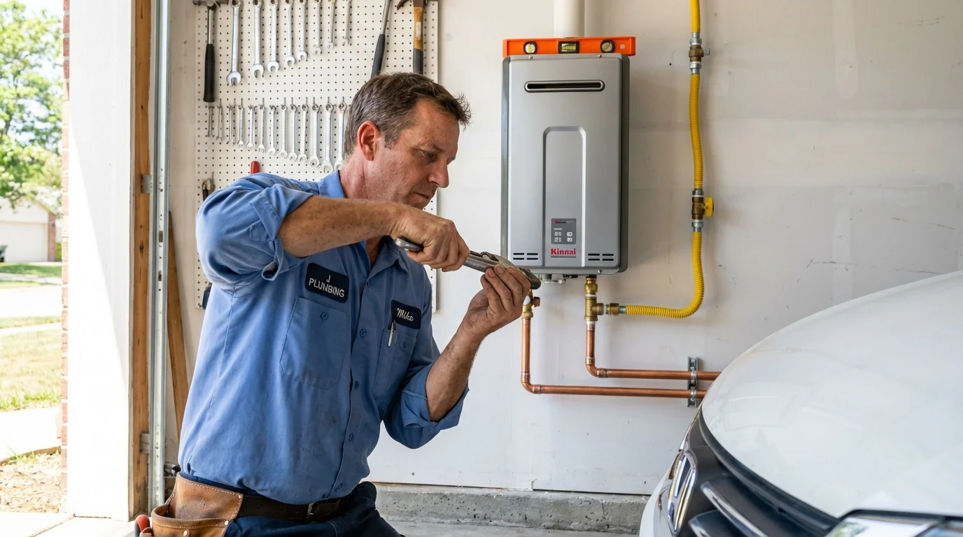 Tankless water heater installation by a Johns Plumbing LLC plumber in Sudbury